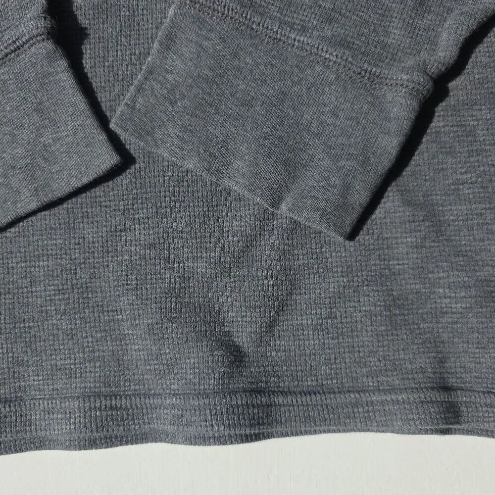 Polo Ralph Lauren Thermal Waffle Knit Long Sleeve Gray Shirt L Cotton Preppy EUC